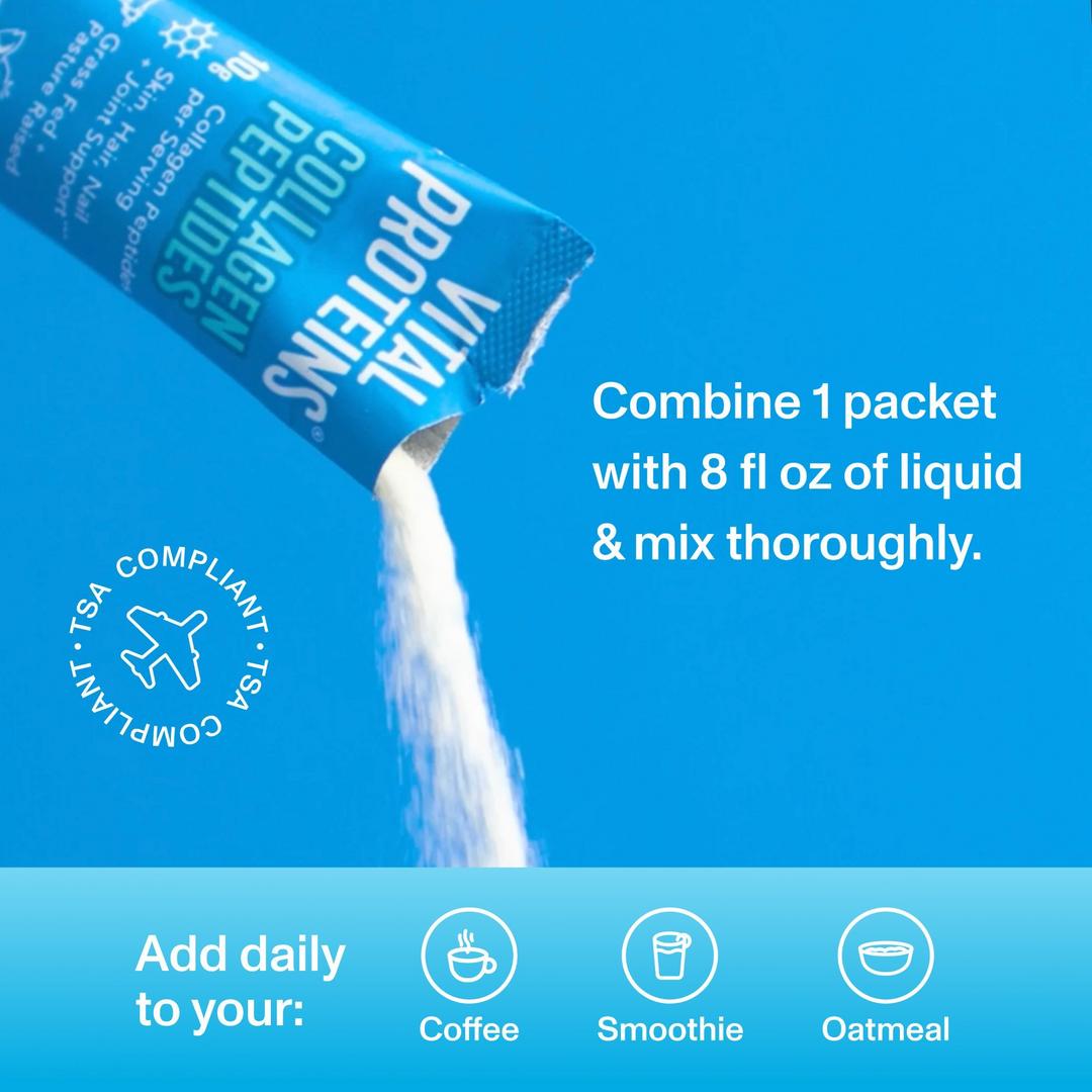 Vital Proteins Hydrolyzed Collagen Peptides Unflavored Powder Stick Pack 20