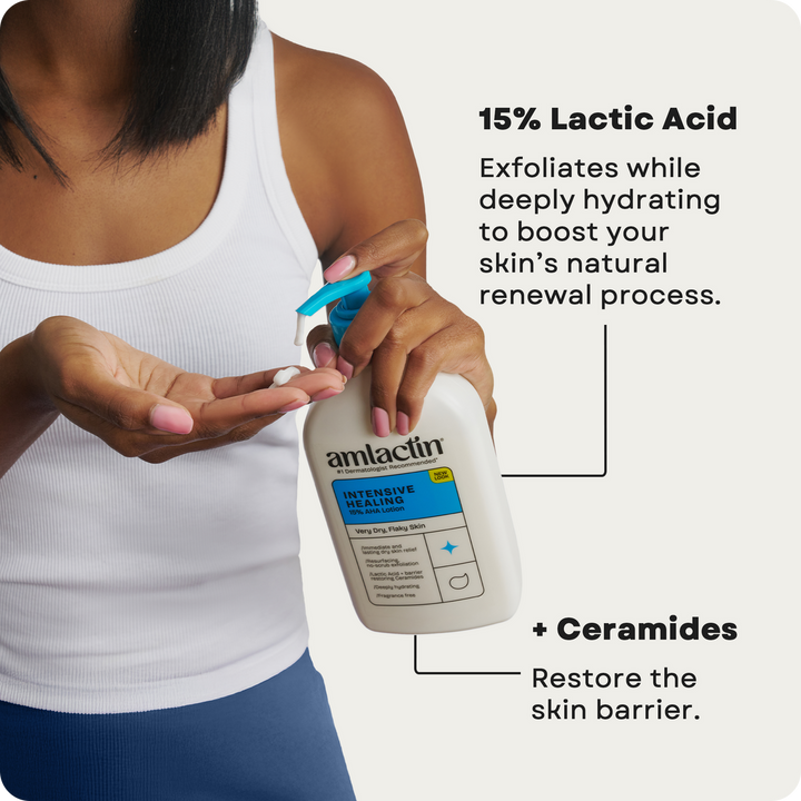 Crème cicatrisante intensive AmLactin avec 15 % d'acide lactique AHA