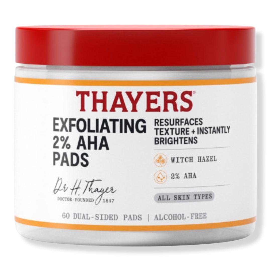 Thayers Exfoliating 2% AHA Toner Pads with Witch Hazel