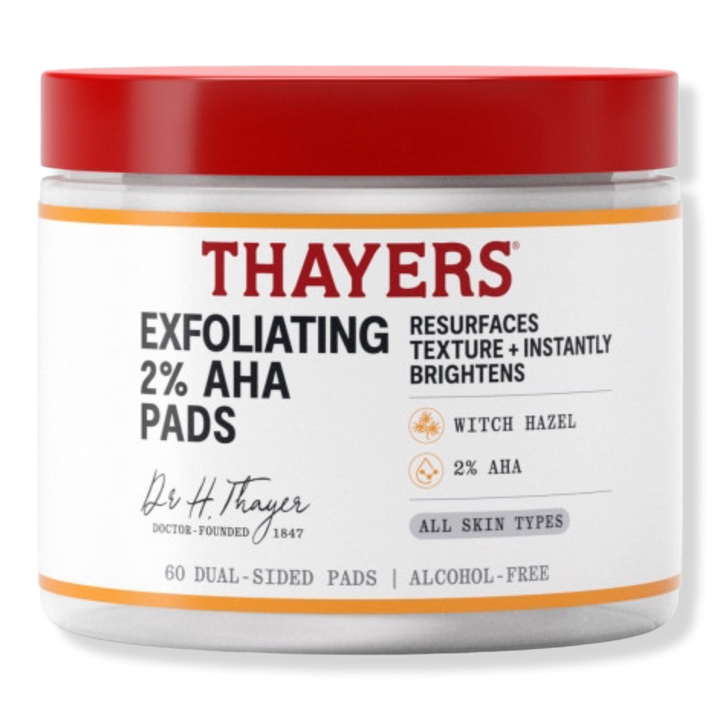 Thayers Exfoliating 2% AHA Toner Pads with Witch Hazel