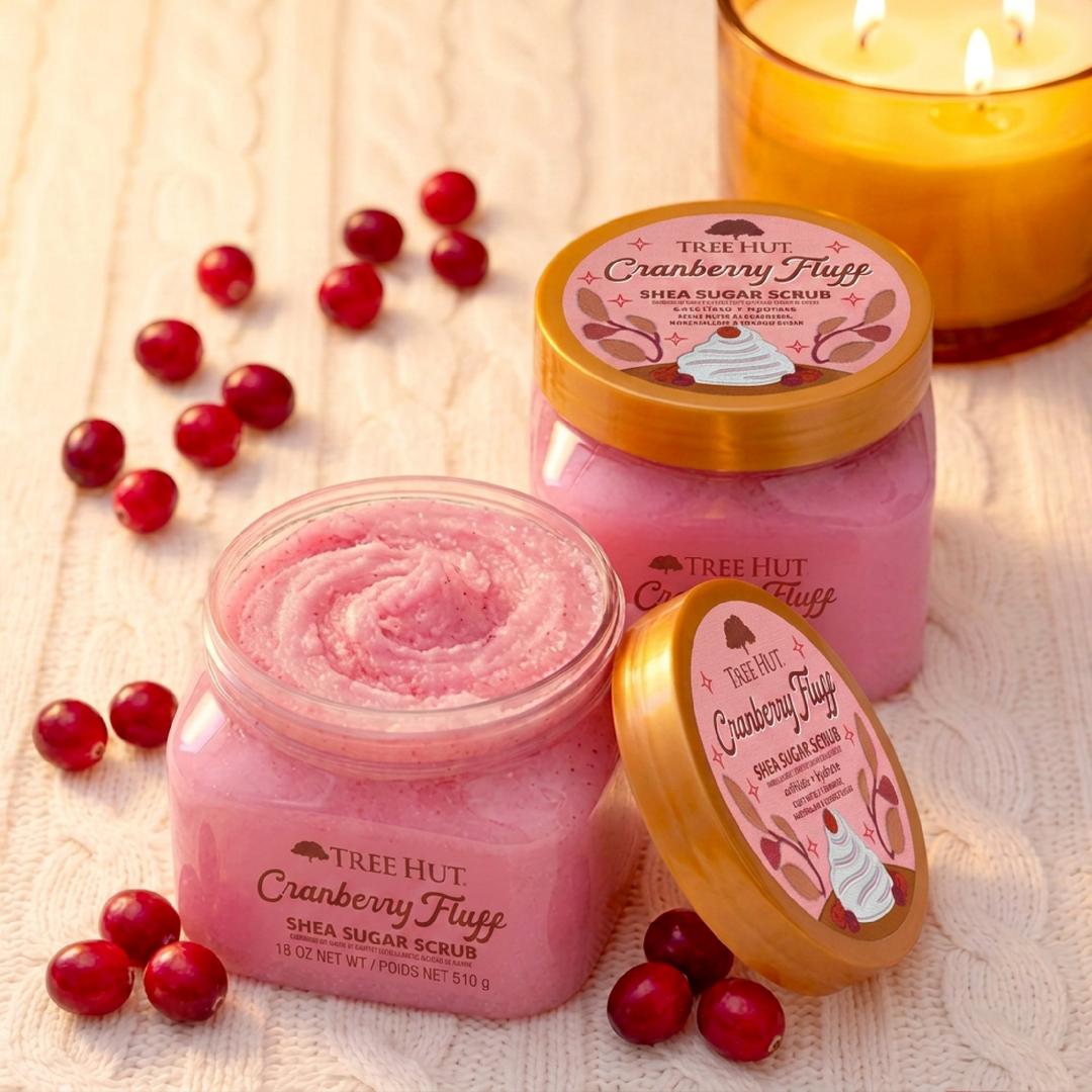 Tree Hut Cranberry Fluff Shea Sugar Scrub Exfoliating Body Scrub