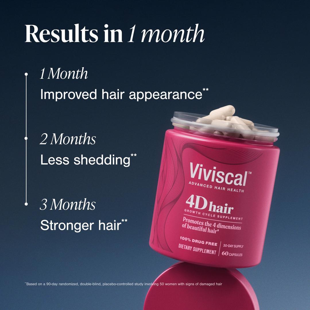 Viviscal 4D Hair Growth Cycle Supplement with Keratin, Biotin & Zinc