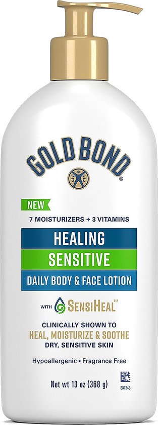 Gold Bond Healing Daily Lotion Sensitive dagelijkse lichaams- en gezichtsslotion voor de droge, gevoelige huid 368g 