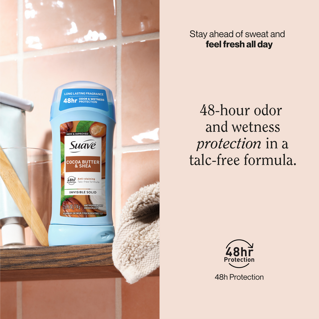 Suave -  Invisible Solid Antiperspirant Deodorant - Cocoa Shea Butter - 74g