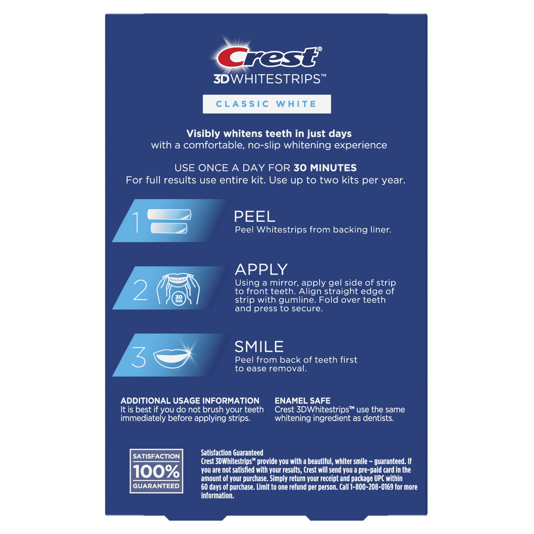 Crest - 3D White Strips Classic White at-Home Teeth Whitening Kit
