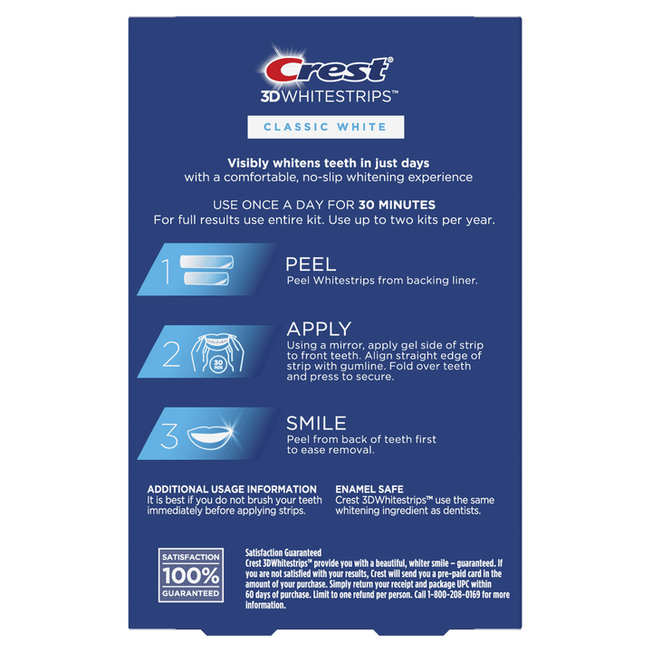 Crest - 3D White Strips Classic White at-Home Teeth Whitening Kit