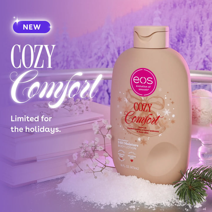 eos Shea Better Body Lotion, Cozy Comfort, Vanilla Body Lotion for Dry Skin, 16 fl oz