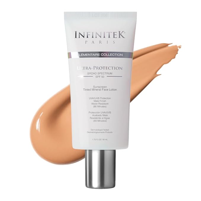 Infinitek Paris - Skin Care Face Sunscreen Tinted Mineral Moisturizer Lotion SPF 50