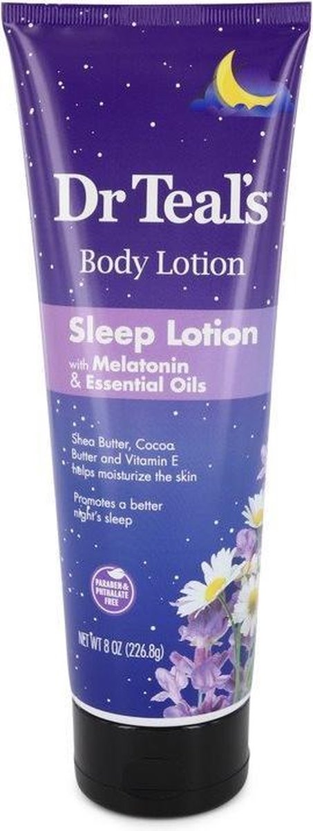 Dr Teal's Slaaplotion van Dr Teal's 240 ml - Slaaplotion met melatonine en essentiële oliën Bevordert een betere nachtrust (Sheaboter, Cacaoboter en Vitamine E