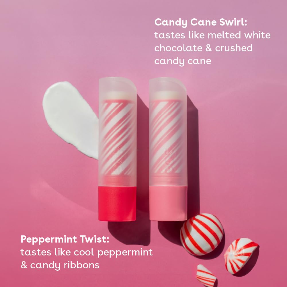 eos Holiday Lip Balm Sticks- Peppermint Twist & Candy Cane Swirl