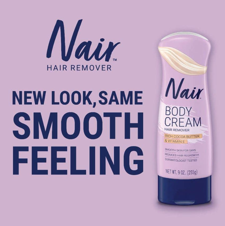 Nair - Lichaamscrème voor ontharing - Cacaoboter - Vitamine E - Been en lichaam - Haarverwijderaar