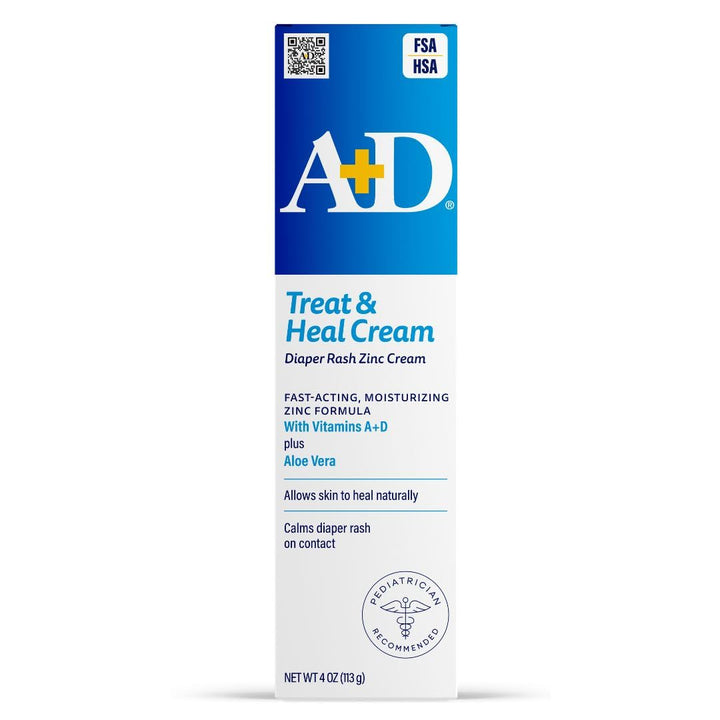 A+D Treat + Heal Diaper Rash Cream 10% Zinc Oxide