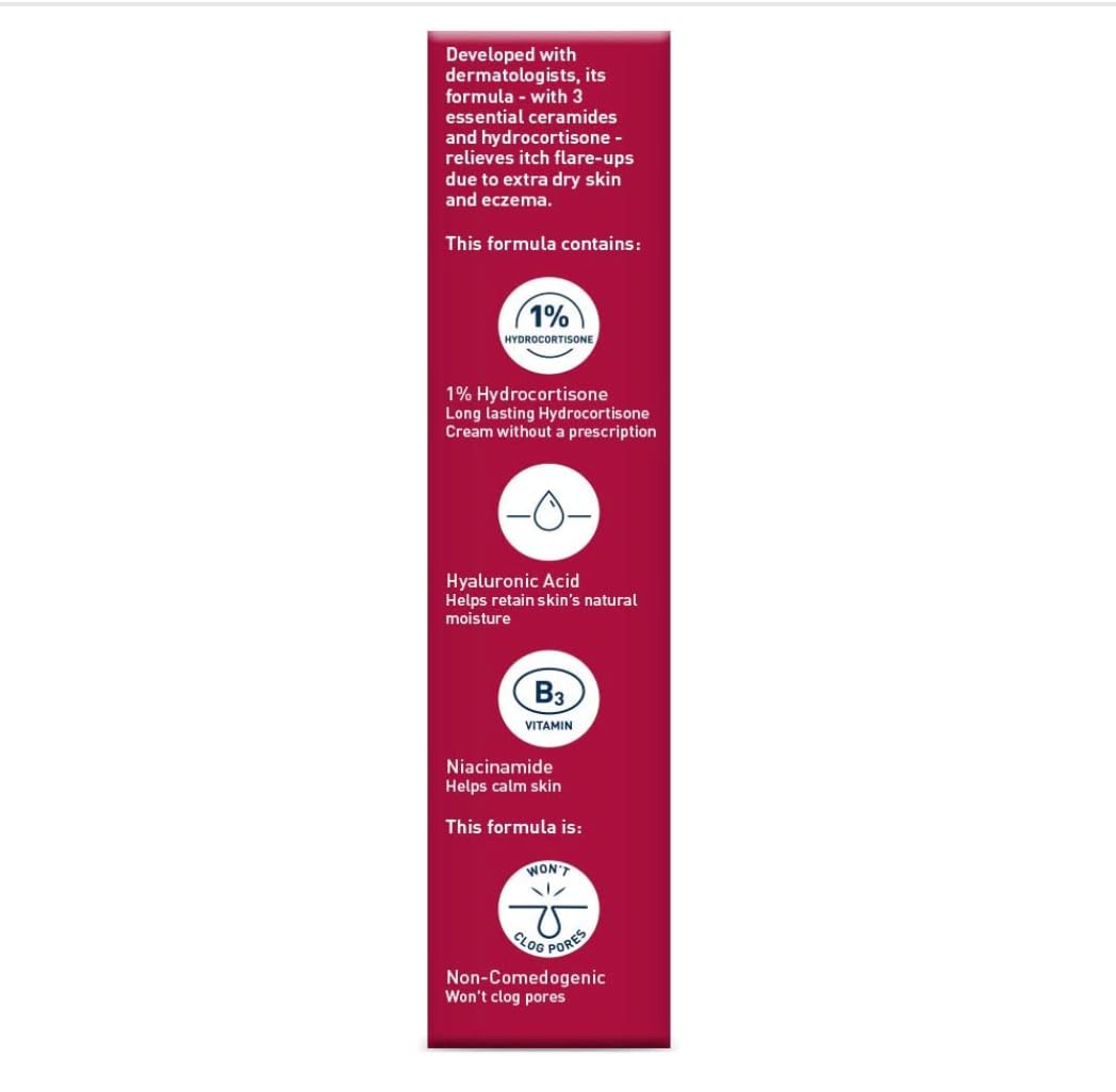 CeraVe Hydrocortison crème 1% - Eczeembehandeling en droge huid jeukverlichtende crème - 28g