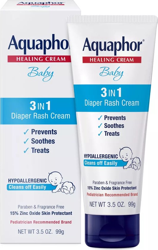 Aquaphor - Baby Diaper Rash Cream 3-in-1 Diaper Rash Relief - 99g