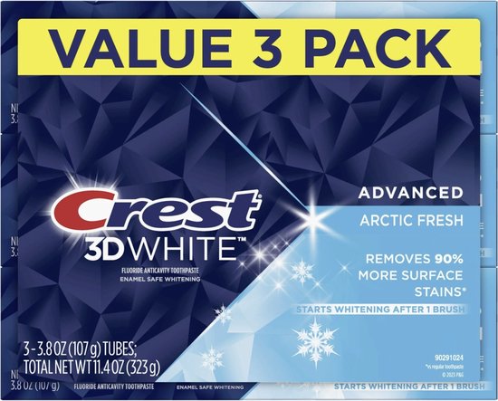 Crest 3D - White Arctic Fresh Teeth Whitening Tandpasta - 3 stuks