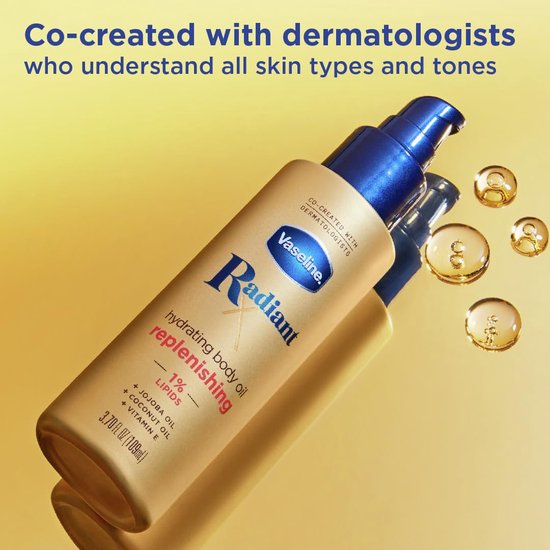 Vaseline Radiant X Aanvullend hydraterende lichaamsolieb- 1% lipidenb - jojoba-olie - kokosolie en vitamine E