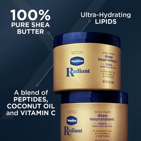 Crème pour le corps Vaseline Radiant X Deep Nourishment - 283 g