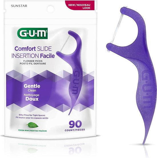 Gum Comfort Slide Flosser - Flosdraad - Flossprikkers - Fresh Mint - 90 stuks
