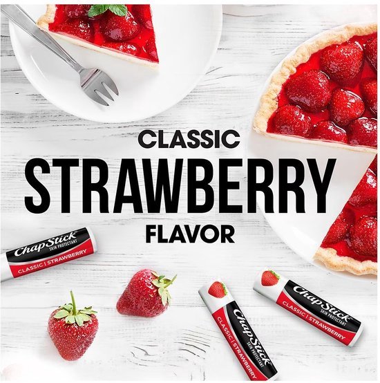 ChapStick - Klassieke Aardbeien Lippenbalsem Tubes - Lippenverzorging en Lippenbevochtiger - 4g