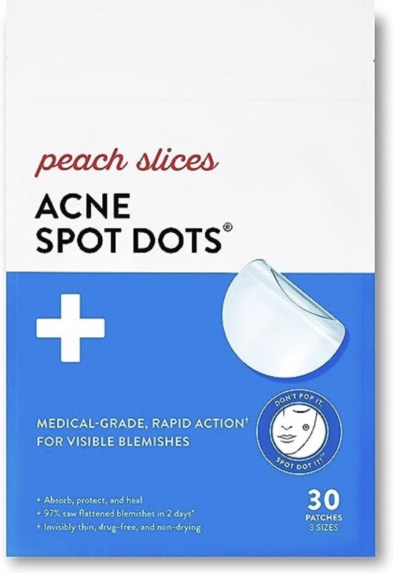 Perzikschijfjes - Acne-vlekjes - Hydrocolloïde puistjespleisters - 30 stuks