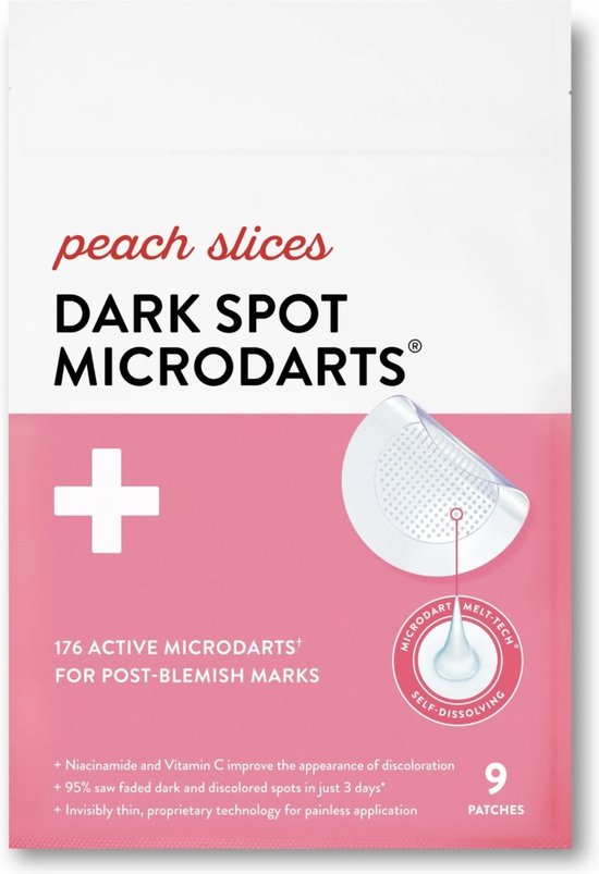 Peach Slices - Dark Spot Microdarts - Transparante hyperpigmentatie patch gezichtsbehandeling - 9 stuks