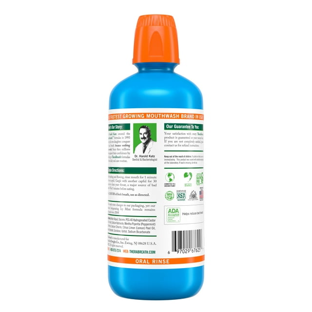 Therabreath- Fresh Breath Mouthwash - Mondspoeling - Mondwater - Icy Mint - 1 Liter