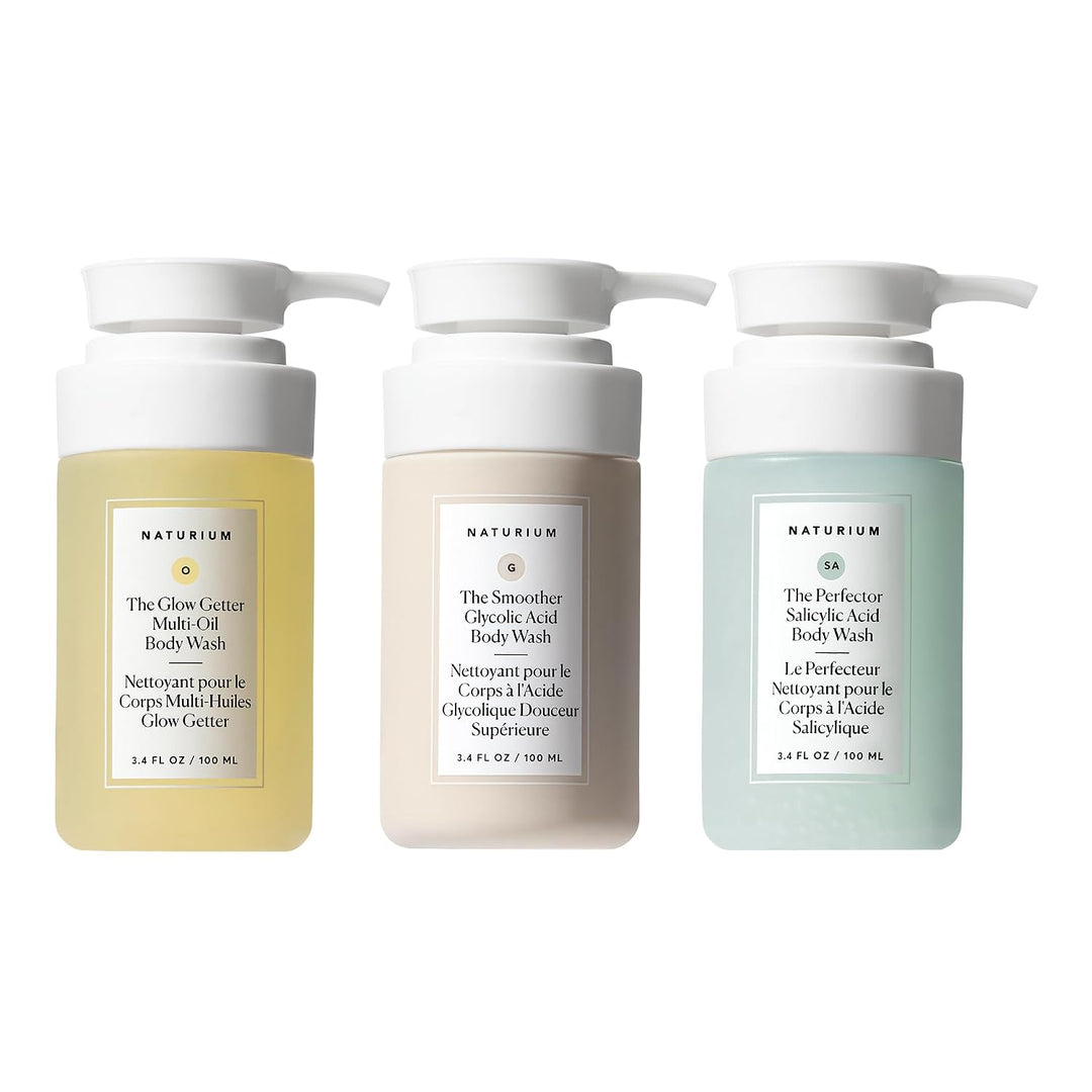 Naturium Body Wash Trio 3-Piece Exfoliating & Hydrating Travel Size Set
