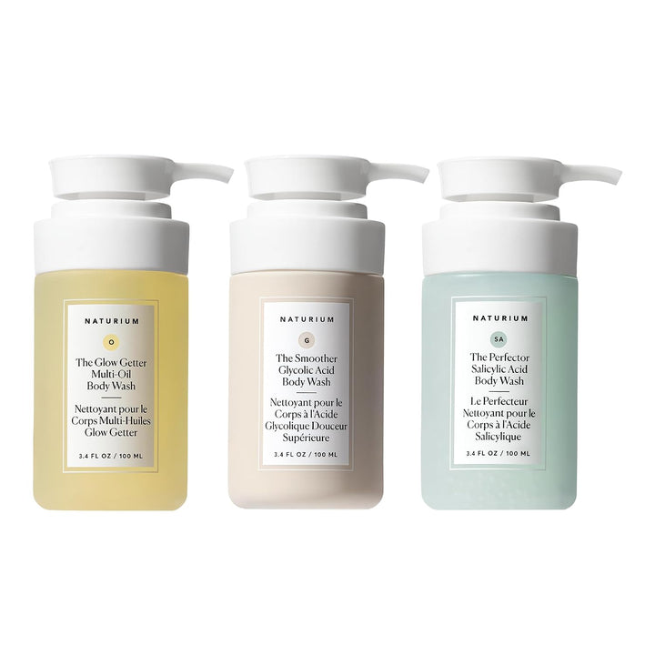 Naturium Body Wash Trio 3-Piece Exfoliating & Hydrating Travel Size Set