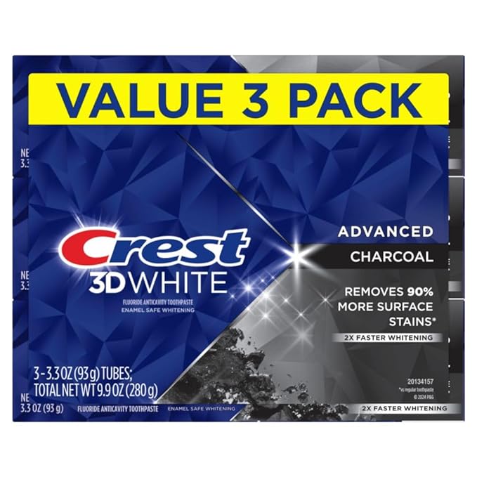 Crest 3D White Advanced Charcoal Teeth Whitening Toothpaste - 3 stuks