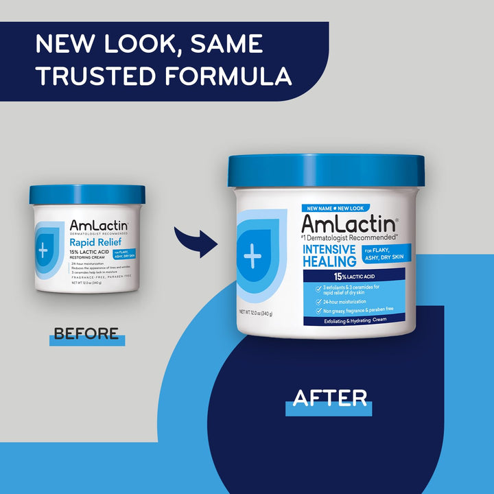 AmLactin - Intensive Healing Cream with 15% Lactic Acid AHA - 340g