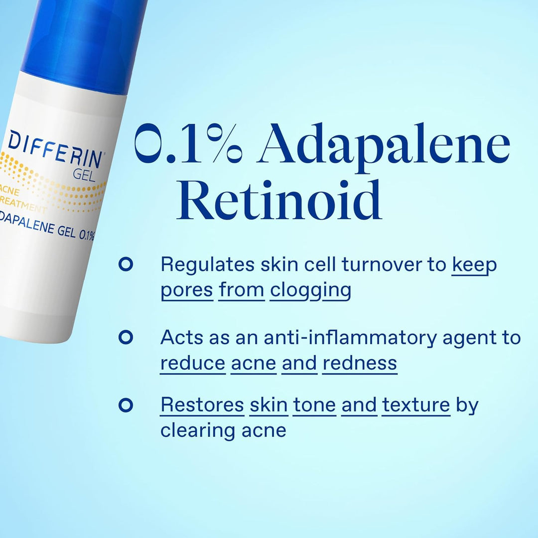 Differin - Adapaleen Gel 0,1% Acnebehandeling, Parfumvrij - 15 g
