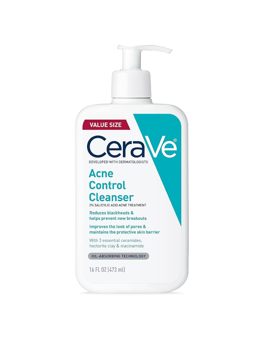CeraVe - Nettoyant visage anti-acné à 2 % d'acide salicylique pour peaux grasses - 237 ml