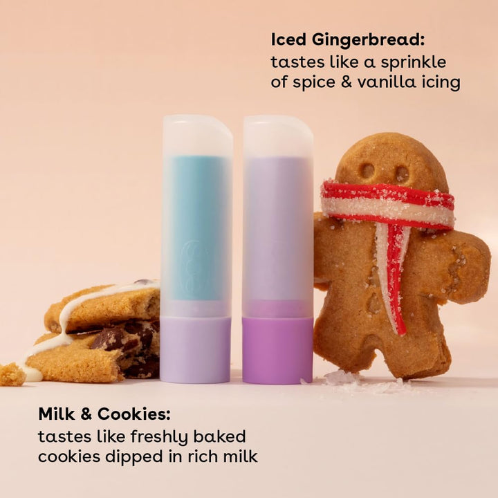 eos Holiday Lip Balm- Iced Gingerbread, Milk & Cookies