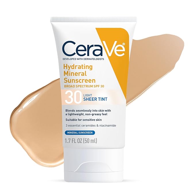 CeraVe - Hydrating Mineral Sunscreen SPF 30 with Sheer Tint - Light - 50ml