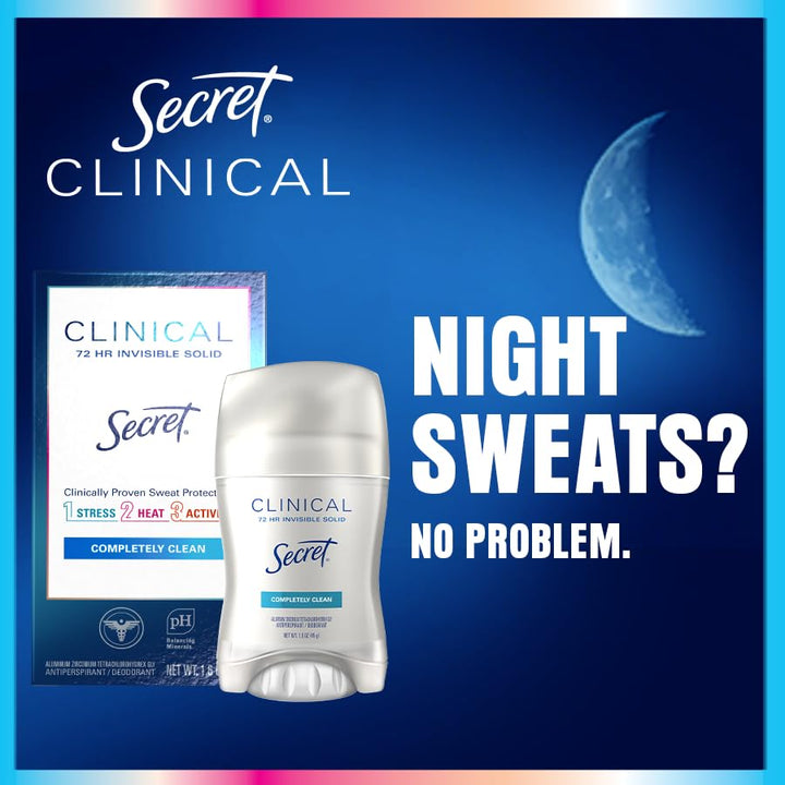 Secret Clinical Strength Antiperspirant Deodorant Completely Clean