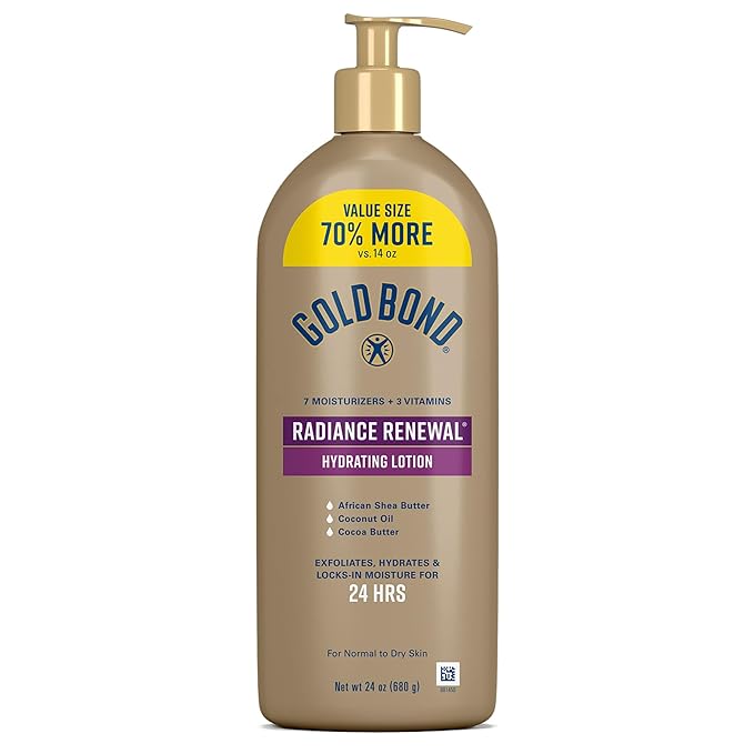 Gold Bond Radiance Renewal Hydrating Lotion voor zichtbaar droge, schilferige en asachtige huid, exfolieert, hydrateert en hydrateert - 680 g