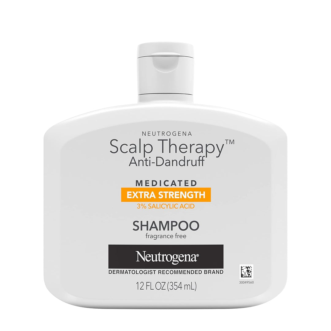 Neutrogena Scalp Therapy Anti-Dandruff Shampoo Extra Strength, with 3% salicylic acid, Fragrance Free - 354ml