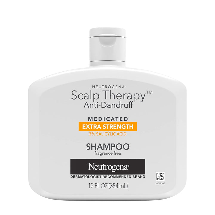 Neutrogena Scalp Therapy Anti-Dandruff Shampoo Extra Strength, with 3% salicylic acid, Fragrance Free - 354ml