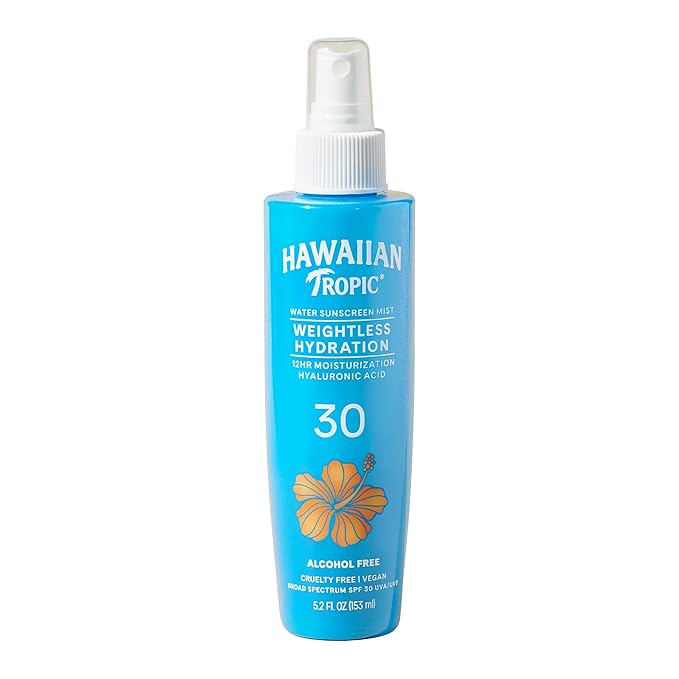 Hawaiian Tropic Weightless Hydration Water Sunscreen Mist, SPF 30