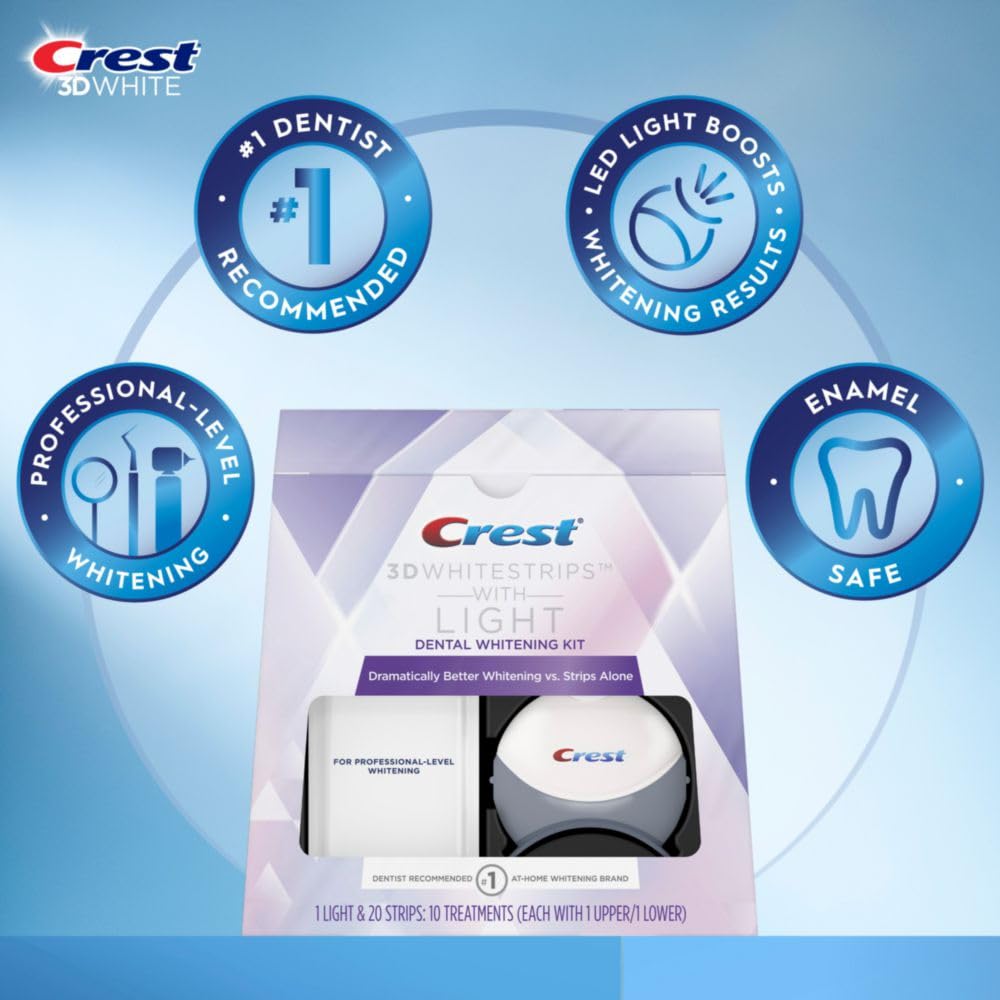 Crest 3D Whitestrips + LED Light Teeth Whitening Kit