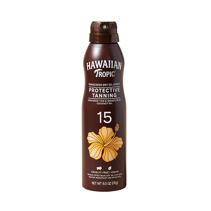 Hawaiian Tropic Dry Oil Tanning Spray Sunscreen SPF 15