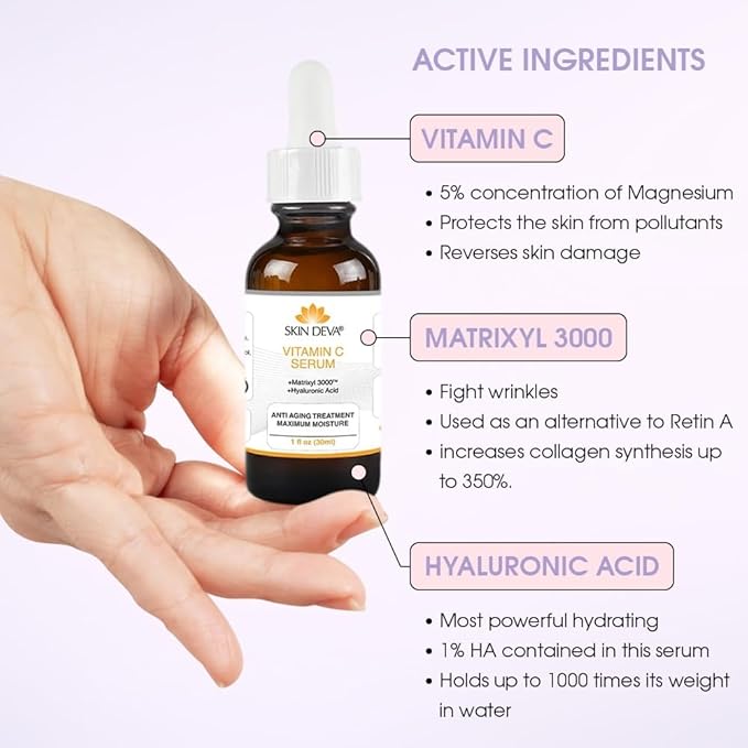 Skin Deva 20% Vitamin C Serum with Vitamin E Brighten & Protect