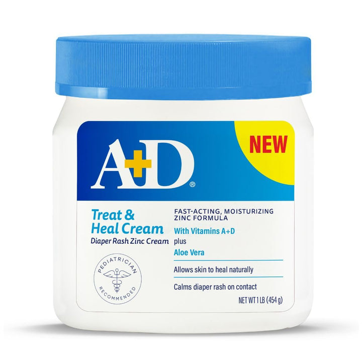 A+D Treat + Heal Diaper Rash Cream 10% Zinc Oxide