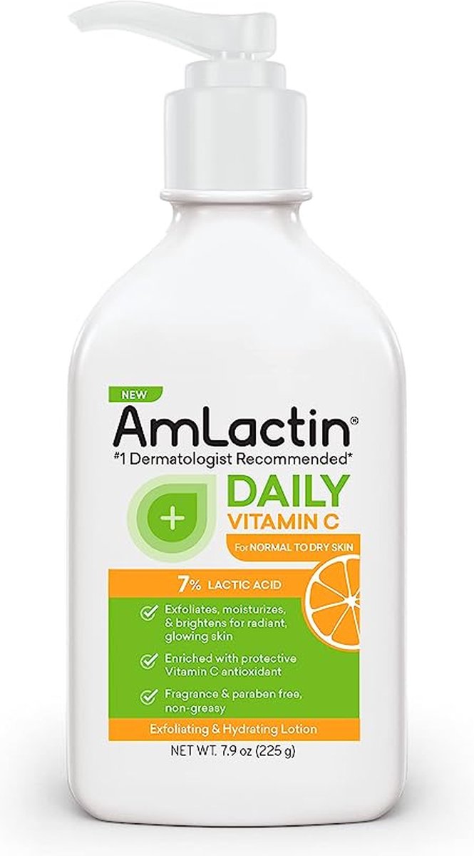 AmLactin - Daily Vitamin C Lotion with 7% Lactic Acid AHA - 225g