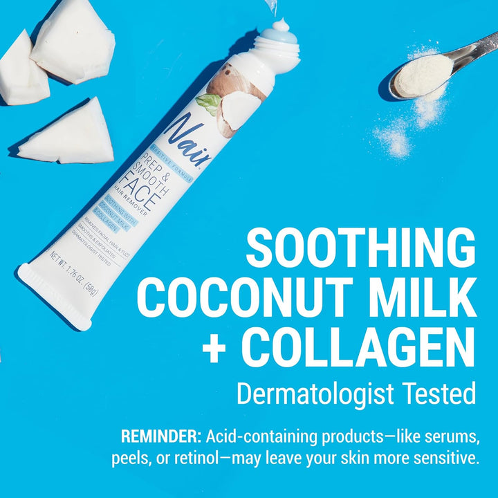 NAIR Prep & Smooth Face, Exfoliating Facial Hair Removal for Woman