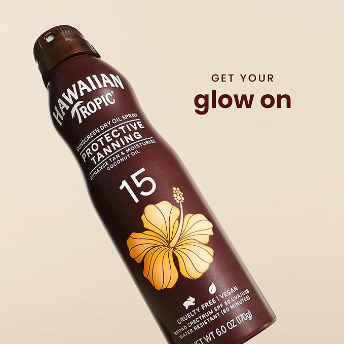 Hawaiian Tropic Dry Oil Tanning Spray Sunscreen SPF 15