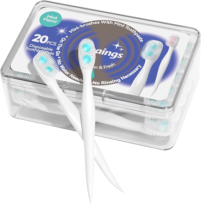 Cleaings - Mini Brushes-Disposable Toothbrushes with Double Cleaning Beads Toothpaste