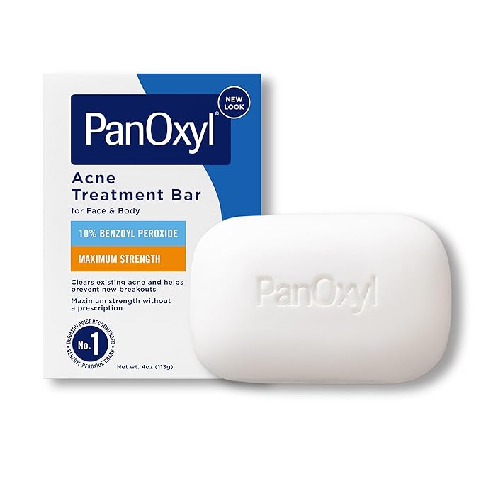 PanOxyl - Benzoyl Peroxide Acne Treatment Bar – 10% Maximum Strength for Face & Body - 113 g