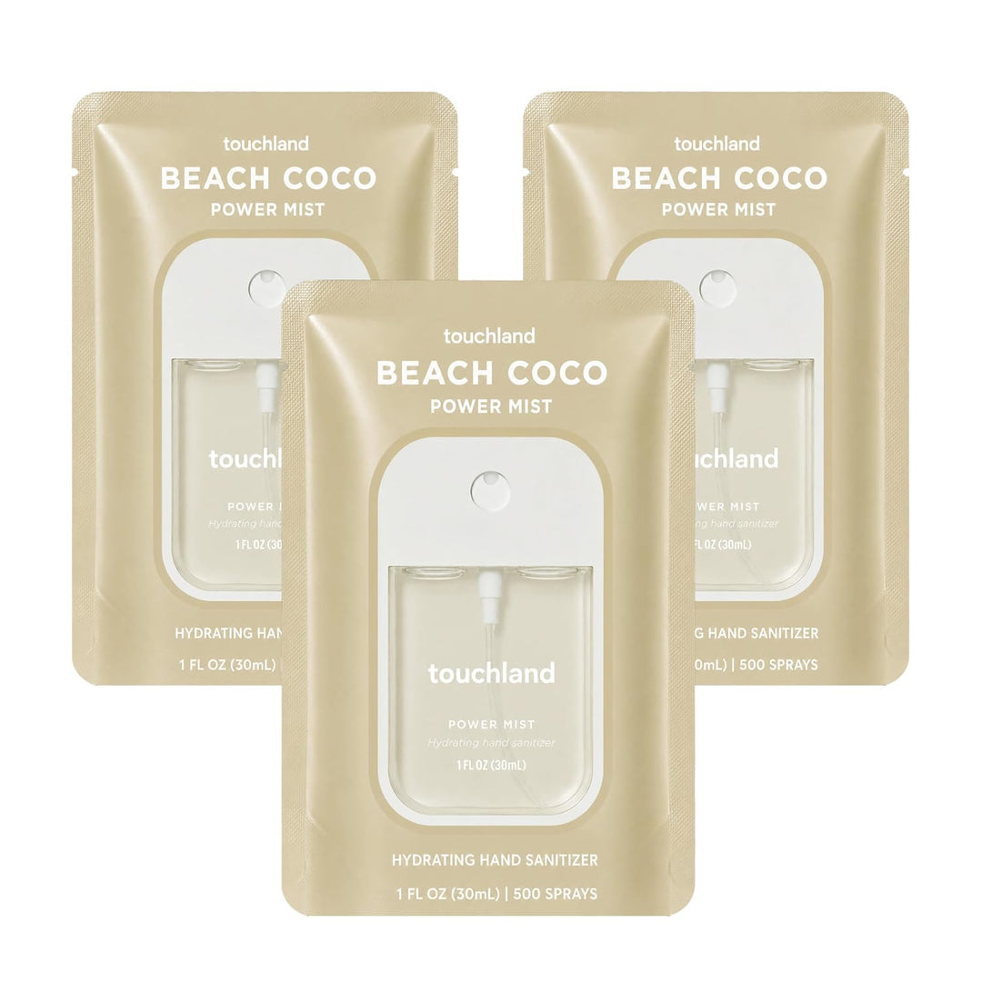 Touchland Beach Coco Hydrating Hand Sanitizer Spray 3-Pack