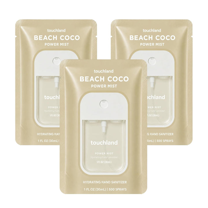 Touchland Beach Coco Hydrating Hand Sanitizer Spray 3-Pack